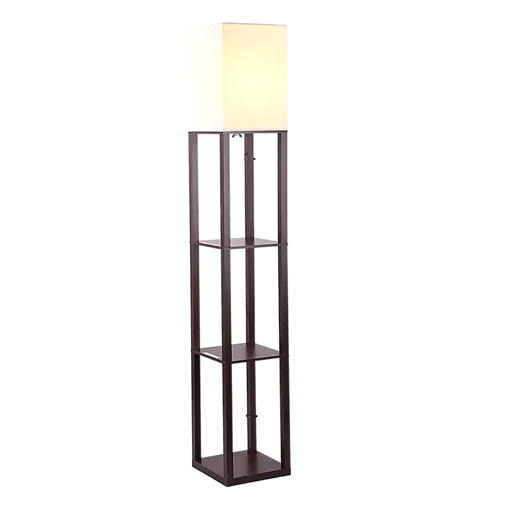 Shelf Floor Lamp - Shade Diffused Light Source with Open-Box Shelves - Home & Garden > Lighting