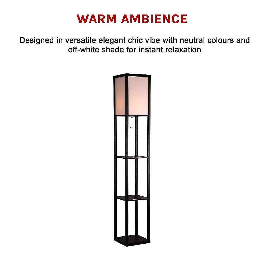 Shelf Floor Lamp - Shade Diffused Light Source with Open-Box Shelves - Home & Garden > Lighting