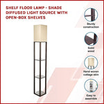 Shelf Floor Lamp - Shade Diffused Light Source with Open-Box Shelves - Home & Garden > Lighting