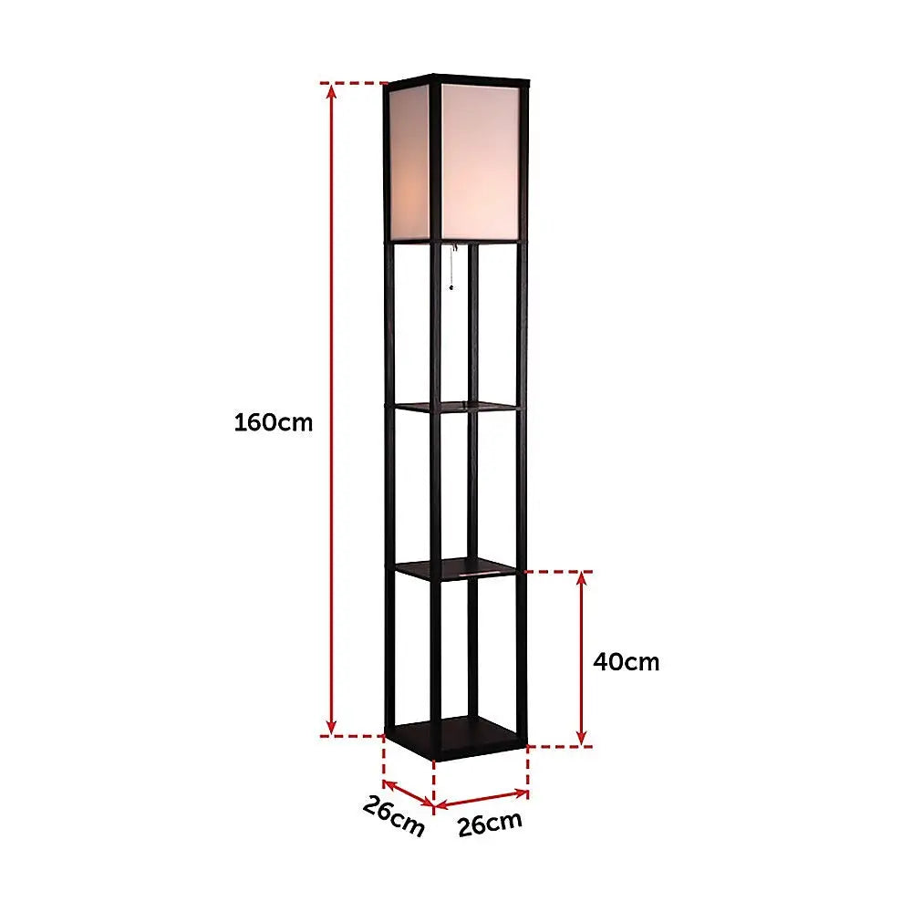 Shelf Floor Lamp - Shade Diffused Light Source with Open-Box Shelves - Home & Garden > Lighting
