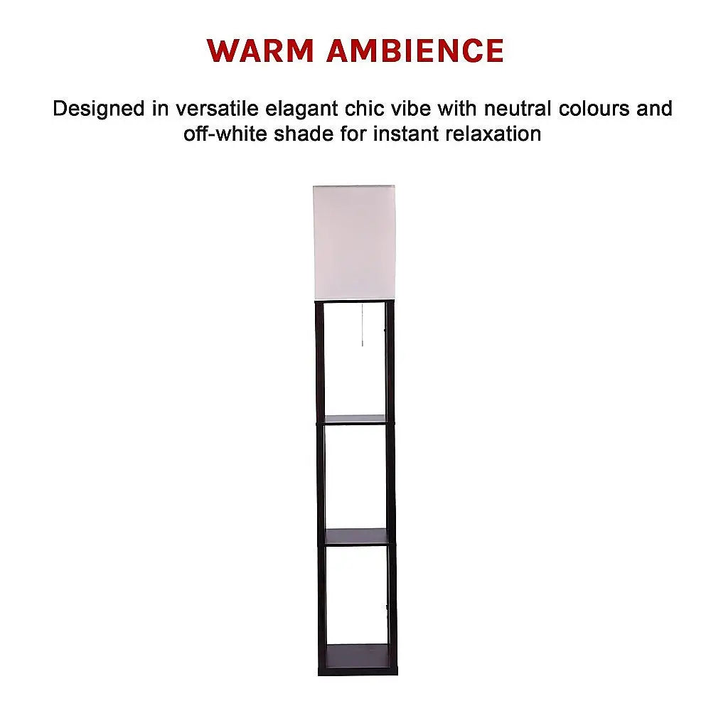 Shelf Floor Lamp - Shade Diffused Light Source with Open-Box Shelves - Home & Garden > Lighting