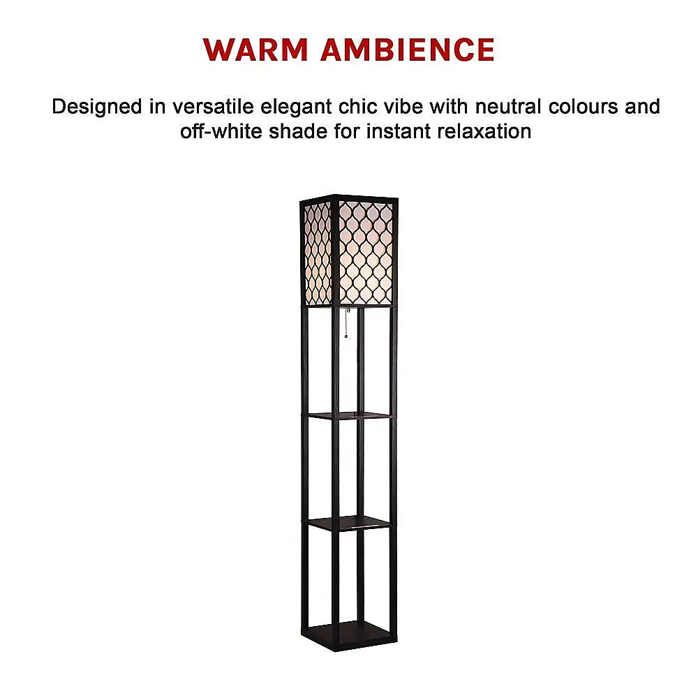 Shelf Floor Lamp - Shade Diffused Light Source with Open-Box Shelves - Home & Garden > Lighting