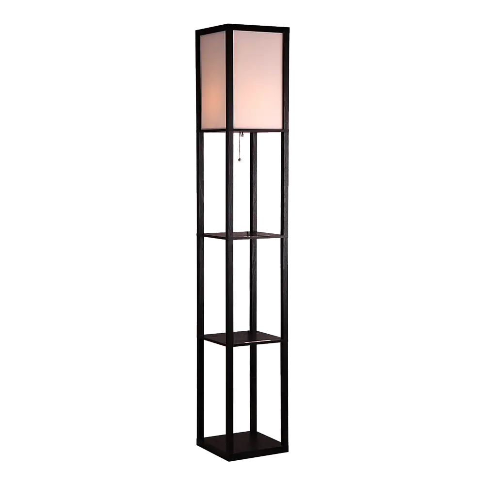 Shelf Floor Lamp - Shade Diffused Light Source with Open-Box Shelves - Home & Garden > Lighting