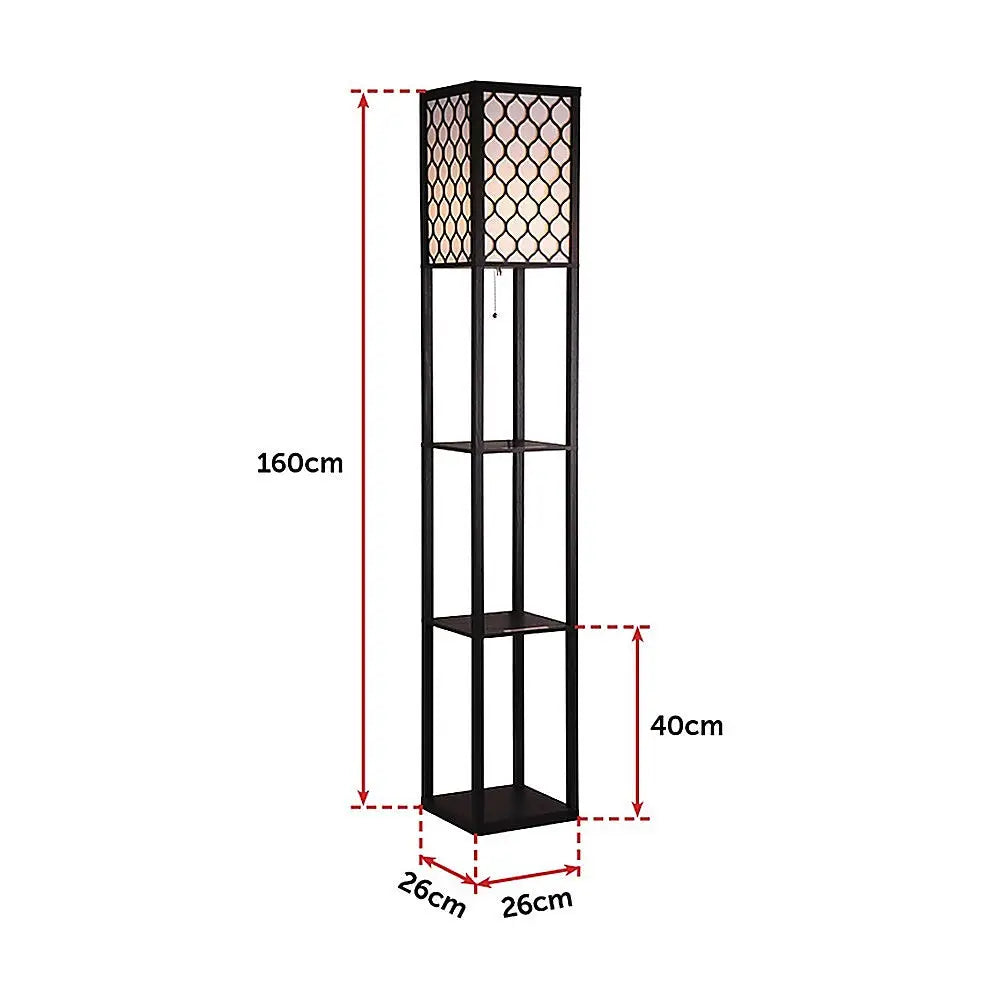 Shelf Floor Lamp - Shade Diffused Light Source with Open-Box Shelves - Home & Garden > Lighting