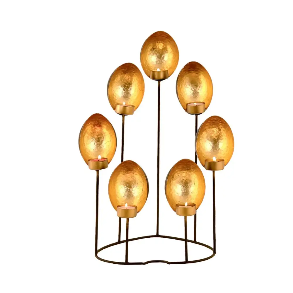 Shell Shape Tealight Black Gold Candle Holders - Home & Garden > Decor