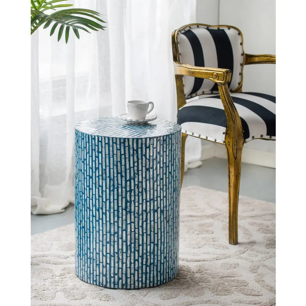 SHELL STOOL/SIDE TABLE - Furniture > Living Room > Side Tables