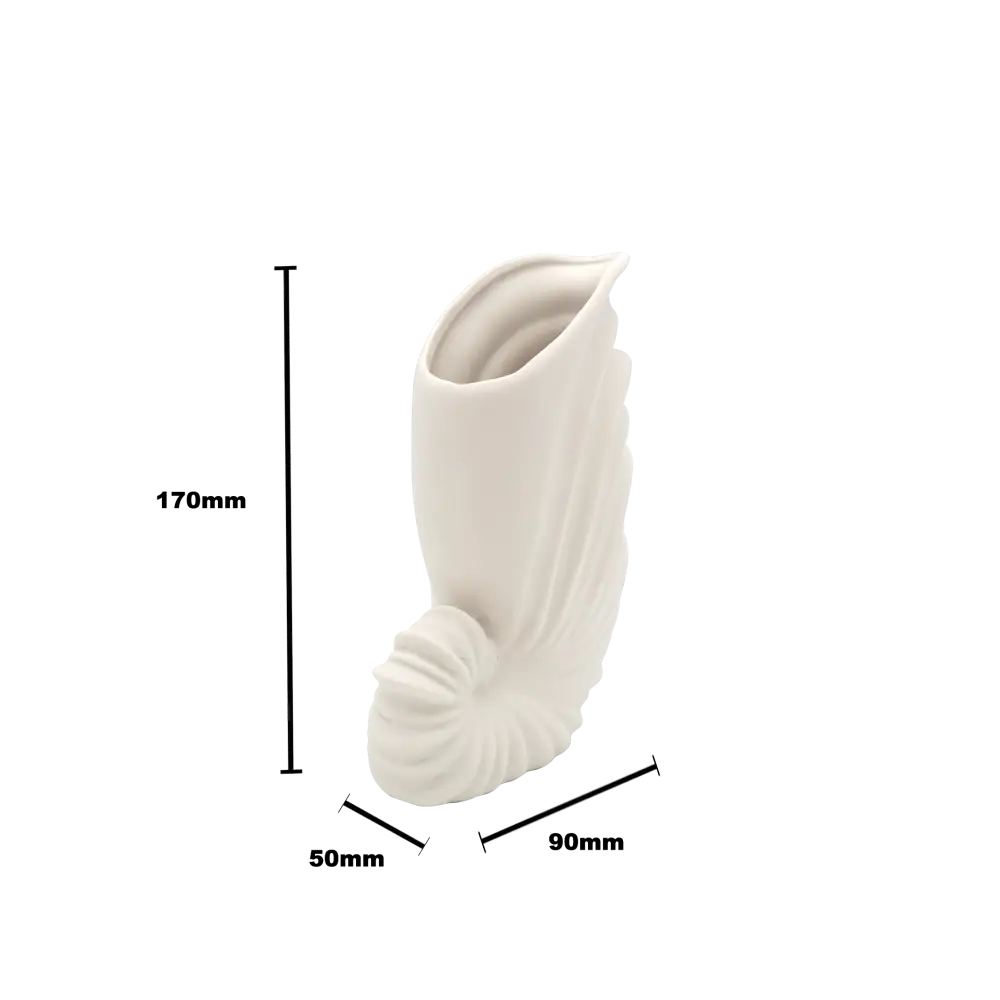Shell White Ceramic Vase - Home & Garden > Decor