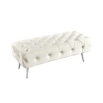 Shirley Ottoman Beige Velvet - Furniture > Living Room > Ottomans & Footstools