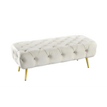 Shirley Ottoman Beige Velvet - Furniture > Living Room > Ottomans & Footstools