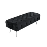 Shirley Ottoman Black Velvet - Furniture > Living Room > Ottomans & Footstools