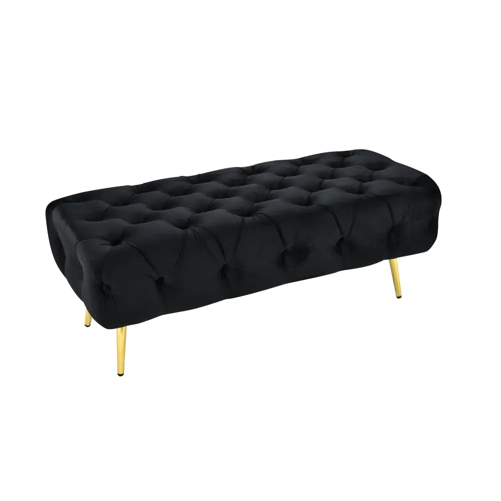 Shirley Ottoman Black Velvet - Furniture > Living Room > Ottomans & Footstools
