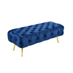 Shirley Ottoman Blue Velvet - Furniture > Living Room > Ottomans & Footstools