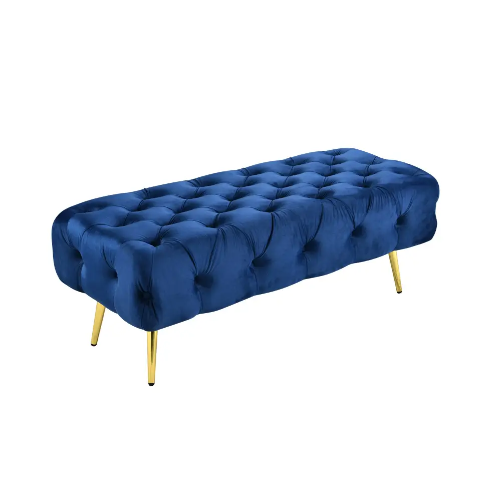 Shirley Ottoman Blue Velvet - Furniture > Living Room > Ottomans & Footstools