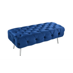 Shirley Ottoman Blue Velvet - Furniture > Living Room > Ottomans & Footstools
