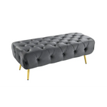 Shirley Ottoman Dark Grey Velvet - Furniture > Living Room > Ottomans & Footstools