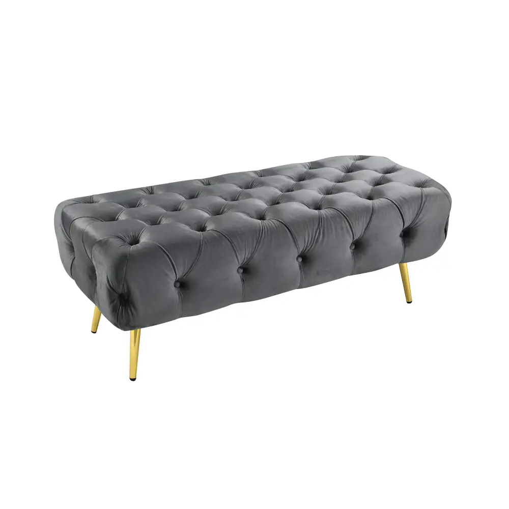 Shirley Ottoman Dark Grey Velvet - Furniture > Living Room > Ottomans & Footstools
