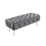 Shirley Ottoman Dark Grey Velvet - Furniture > Living Room > Ottomans & Footstools