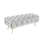 Shirley Ottoman Light Grey Velvet - Furniture > Living Room > Ottomans & Footstools