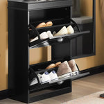 Shoe Cabinet 2 Drawers Storage Cupboard Black - Furniture > Living Room > Shoe Storage