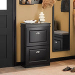Shoe Cabinet 2 Drawers Storage Cupboard Black - Furniture > Living Room > Shoe Storage