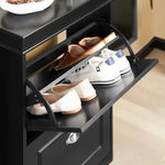 Shoe Cabinet 2 Drawers Storage Cupboard Black - Furniture > Living Room > Shoe Storage