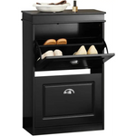 Shoe Cabinet 2 Drawers Storage Cupboard Black - Furniture > Living Room > Shoe Storage