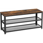 Shoe Rack with 2 Shelves 100 x 30 x 45 cm Rustic Brown and Black - Furniture > Living Room