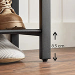 Shoe Rack with 3 Mesh Shelves Rustic Brown and Black - Furniture > Living Room