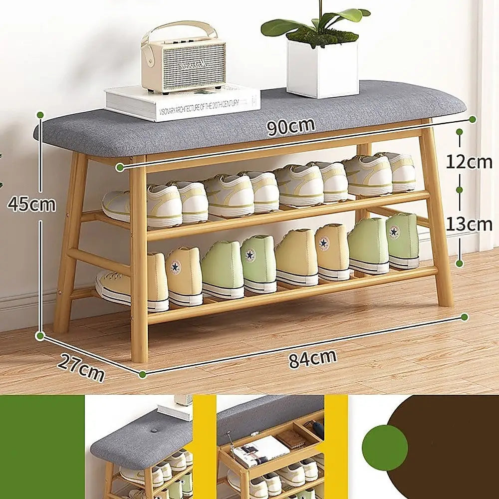 Shoe Stool Storage Rack Cabinet Multifunctional Space Saving - Furniture > Office