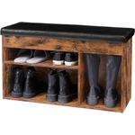 Shoe Storage Bench with Padded Cushion,Flip-Open Storage Box and Adjustable Shelf for Entryway and Living Room