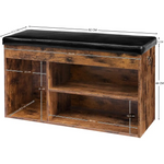Shoe Storage Bench with Padded Cushion,Flip-Open Storage Box and Adjustable Shelf for Entryway and Living Room