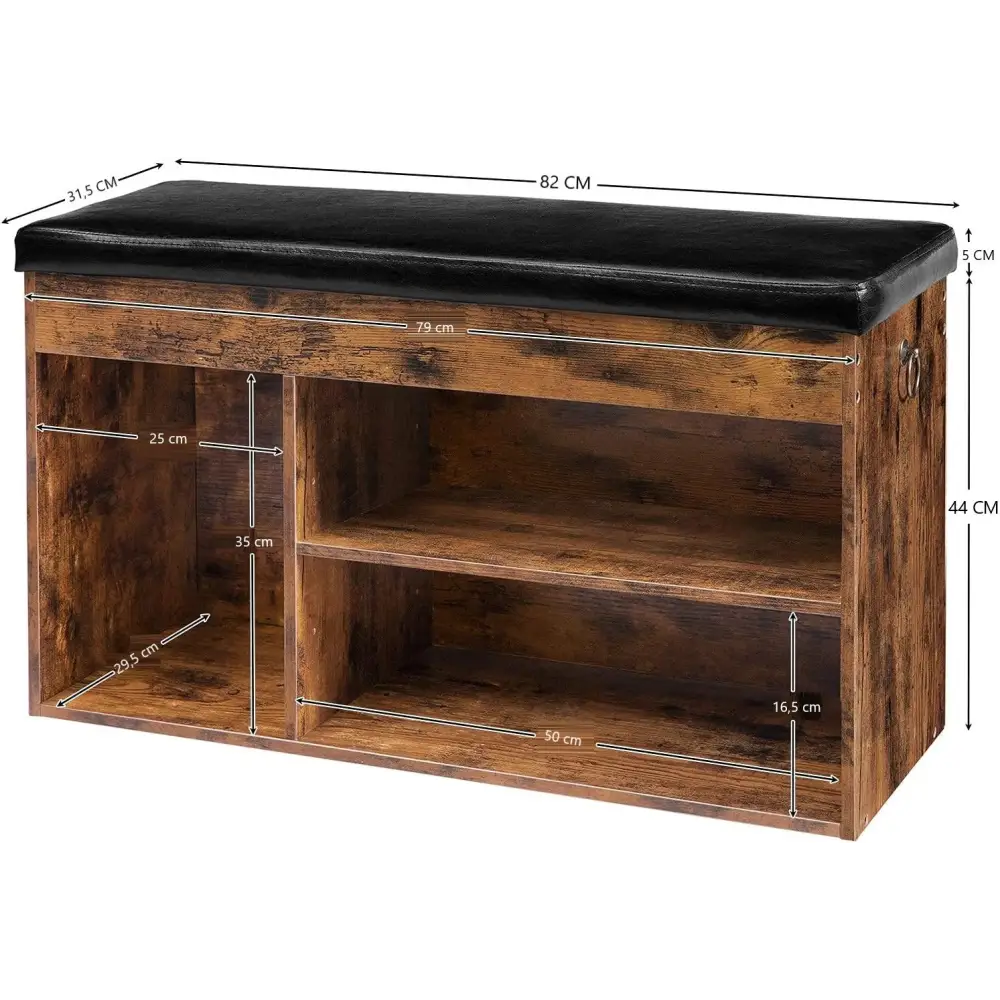Shoe Storage Bench with Padded Cushion,Flip-Open Storage Box and Adjustable Shelf for Entryway and Living Room
