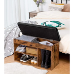 Shoe Storage Bench with Padded Cushion,Flip-Open Storage Box and Adjustable Shelf for Entryway and Living Room