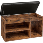 Shoe Storage Bench with Padded Cushion,Flip-Open Storage Box and Adjustable Shelf for Entryway and Living Room