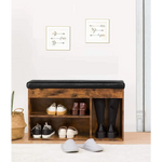 Shoe Storage Bench with Padded Cushion,Flip-Open Storage Box and Adjustable Shelf for Entryway and Living Room
