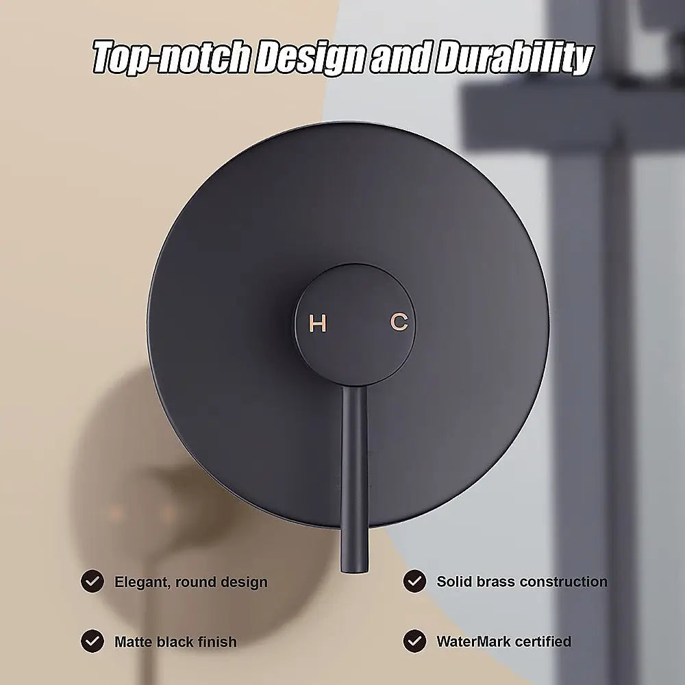 Shower Bath Mixer Tap Bathroom Electroplated Matte Black - Furniture > Bathroom > Tap & Sink Accessories