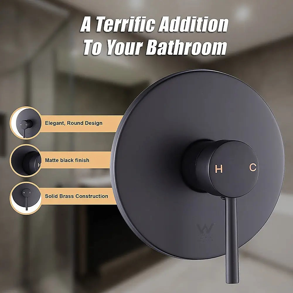 Shower Bath Mixer Tap Bathroom Electroplated Matte Black - Furniture > Bathroom > Tap & Sink Accessories