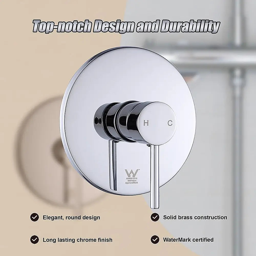 Shower Bath Mixer Tap Bathroom WATERMARK Approved - Chrome - Furniture > Bathroom > Tap & Sink Accessories