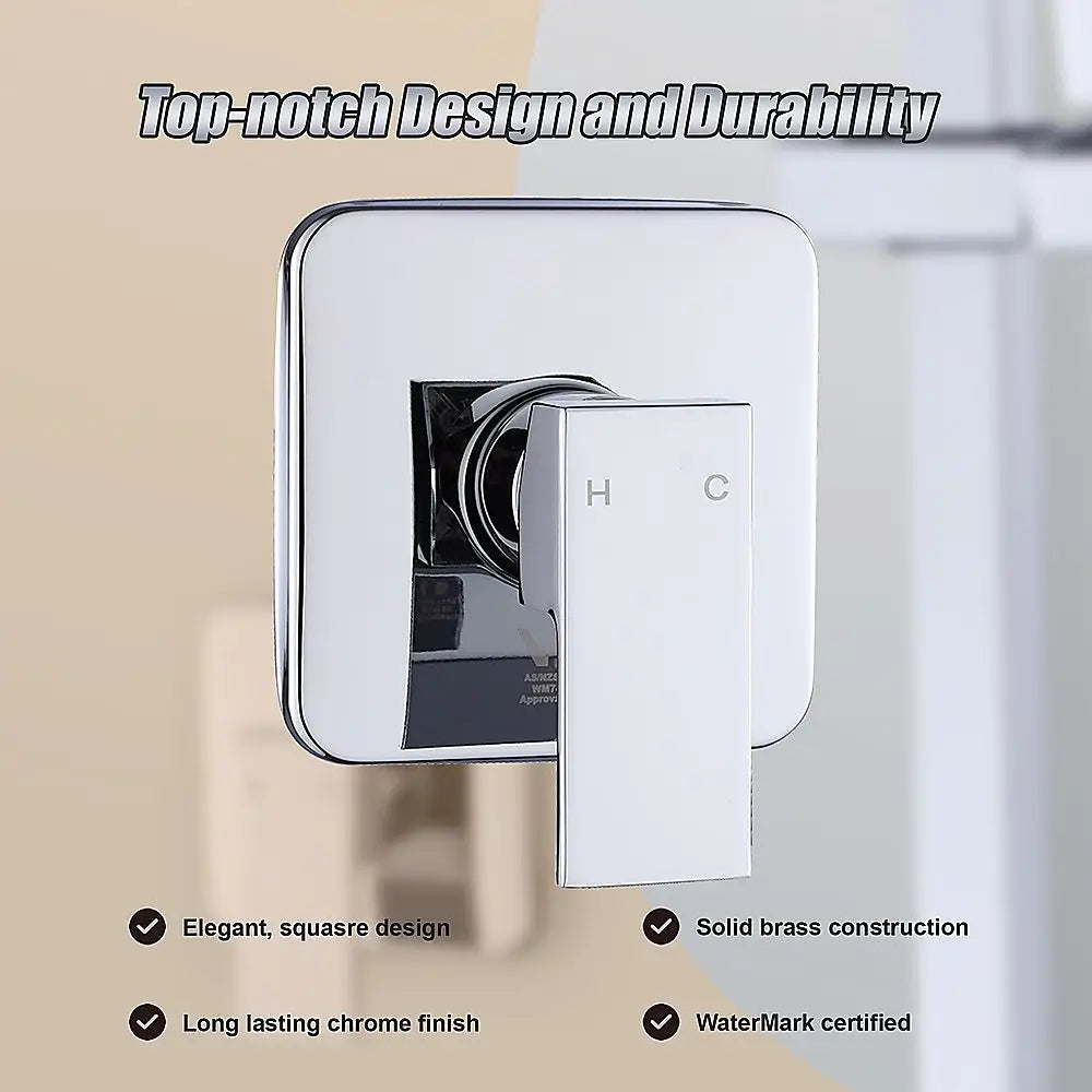 Shower Bath Mixer Tap Bathroom WATERMARK Approved - Chrome - Furniture > Bathroom > Tap & Sink Accessories