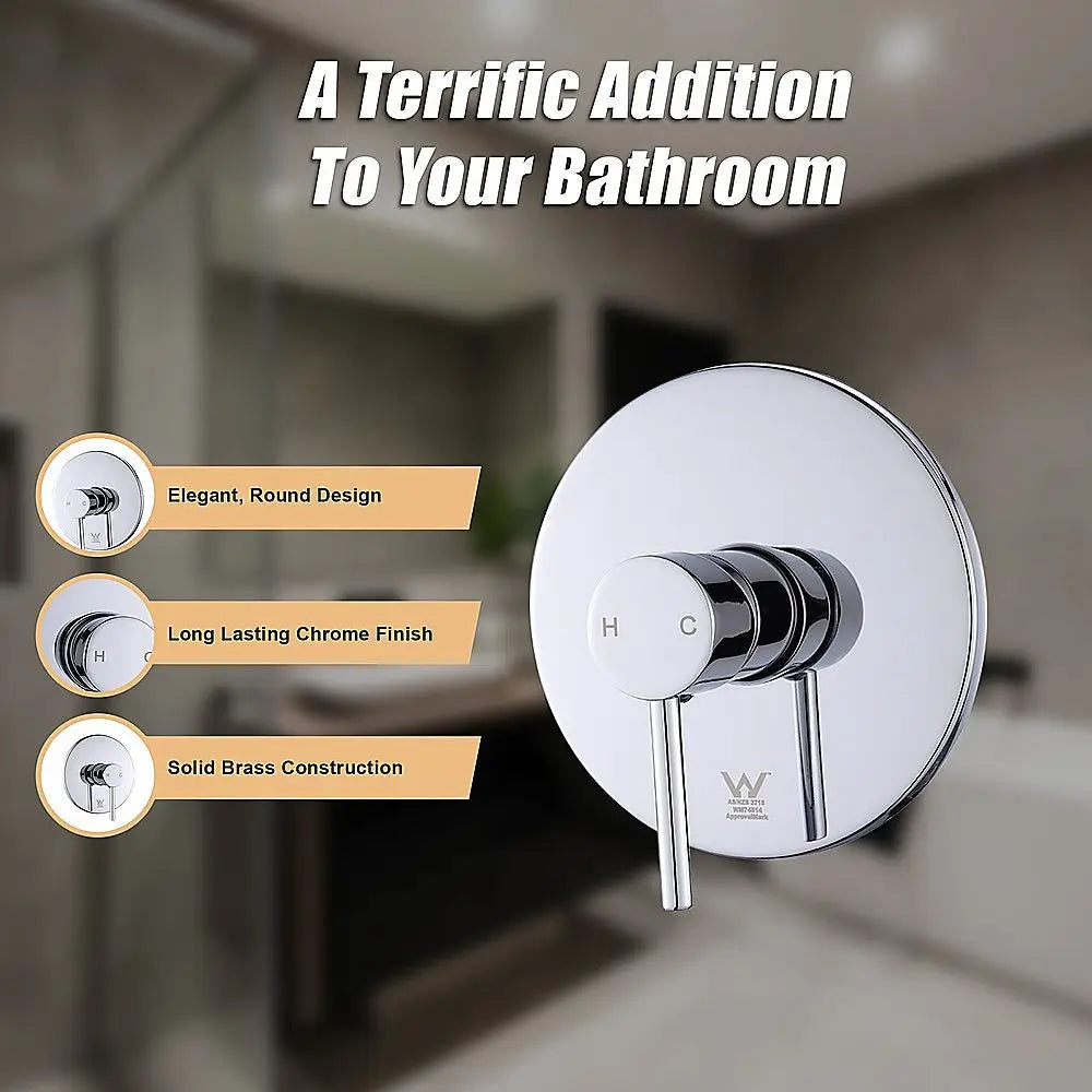 Shower Bath Mixer Tap Bathroom WATERMARK Approved - Chrome - Furniture > Bathroom > Tap & Sink Accessories