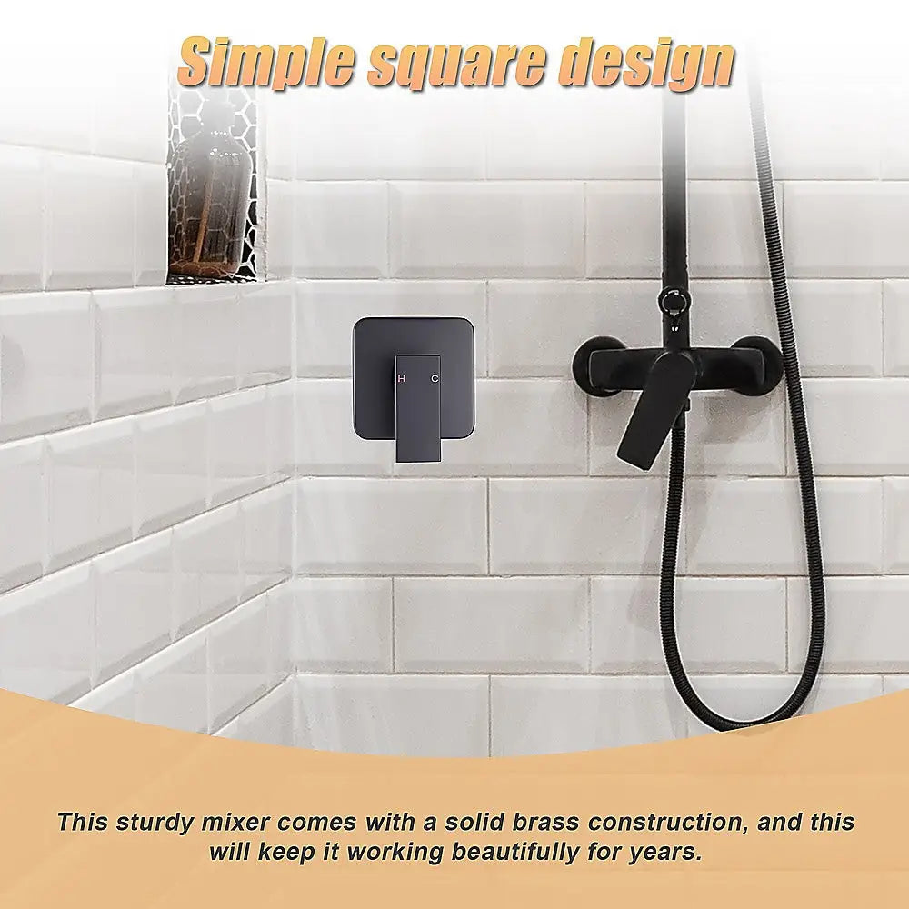 Shower Bath Mixer Tap Bathroom WATERMARK Approved - Electroplated Matte Black - Furniture > Bathroom > Tap & Sink