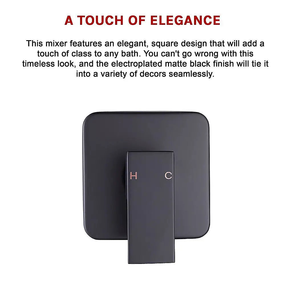 Shower Bath Mixer Tap Bathroom WATERMARK Approved - Electroplated Matte Black - Furniture > Bathroom > Tap & Sink