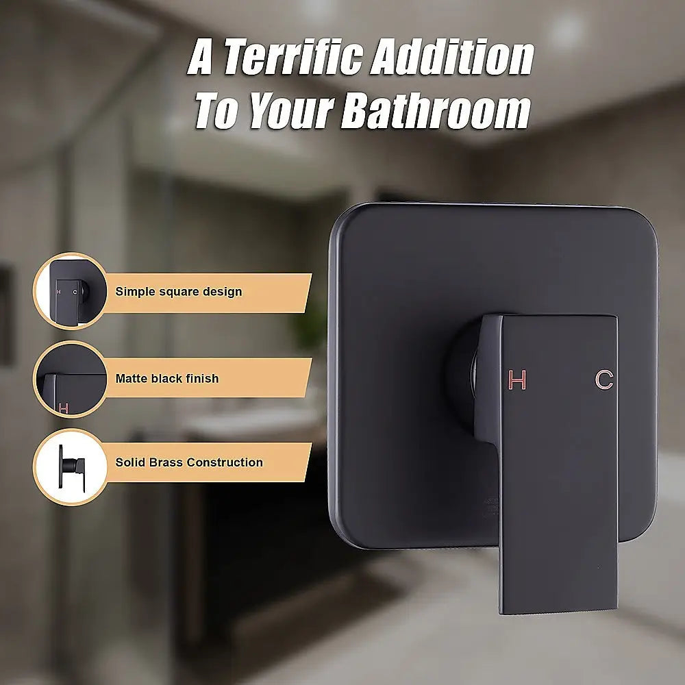 Shower Bath Mixer Tap Bathroom WATERMARK Approved - Electroplated Matte Black - Furniture > Bathroom > Tap & Sink