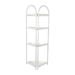 Shower Corner Shelf White Caddy Bathroom Shelves Organiser Bath Storage Rack 4 - Health & Beauty > Personal Care > Back