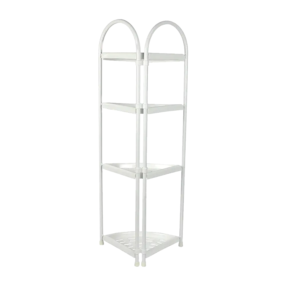 Shower Corner Shelf White Caddy Bathroom Shelves Organiser Bath Storage Rack 4 - Health & Beauty > Personal Care > Back