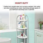 Shower Corner Shelf White Caddy Bathroom Shelves Organiser Bath Storage Rack 4 - Health & Beauty > Personal Care > Back
