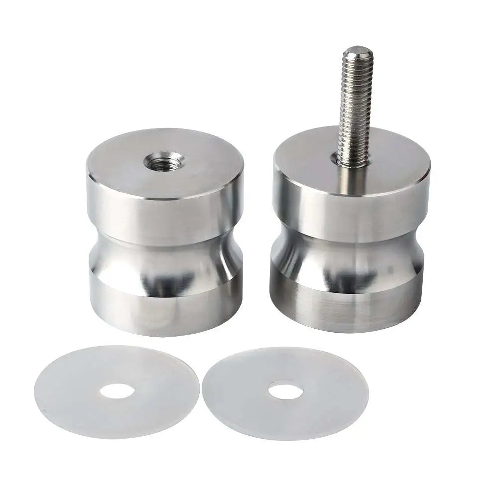 Shower Glass Door Knob Bathroom Round Back-to-Back Handle SUS304 Brushed Nickel - Home & Garden > DIY > Kitchen &