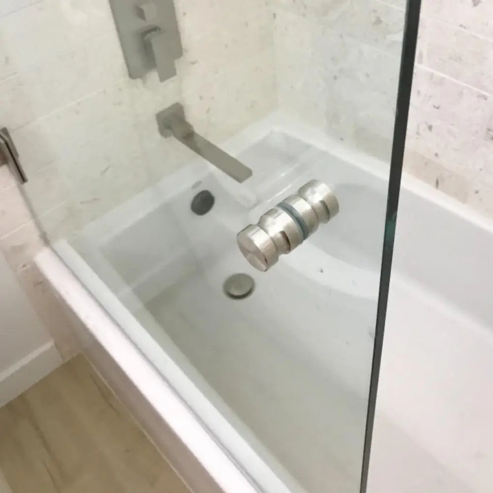 Shower Glass Door Knob Bathroom Round Back-to-Back Handle SUS304 Brushed Nickel - Home & Garden > DIY > Kitchen &