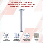 Shower Head Arm Wall Connector Round Bathroom Rainforest ShowerHead - Furniture > Bathroom