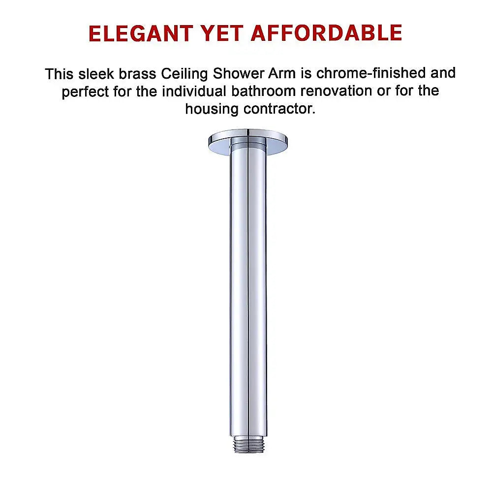 Shower Head Arm Wall Connector Round Bathroom Rainforest ShowerHead - Furniture > Bathroom